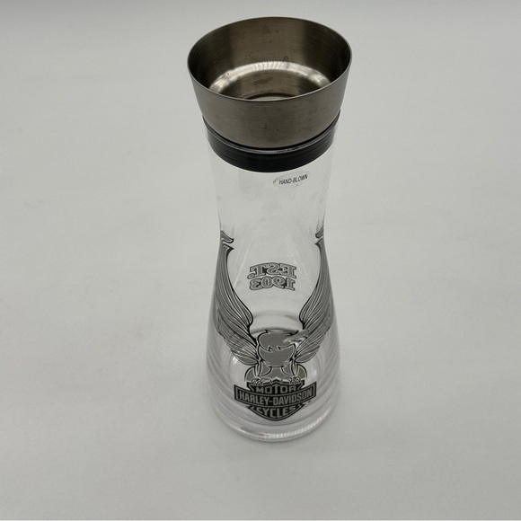 Harley Davidson Eagle & Shield Glass Cocktail Mixer/Hand Blown Glass With Glass - Picture 6 of 13